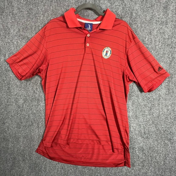 adidas Other - Adidas Pinehurst 1895 US Open 2014 Golf Polo Shirt Mens Large Red Black Striped